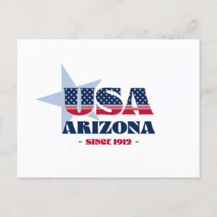 Arizona i rött, vitt och blått vykort