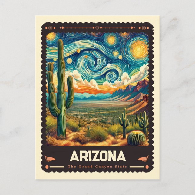 Arizona | Inspirerad av Vincent Van Gogh Vykort (Framsida)