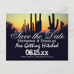Arizona Kactus Solnedgång Spara datum Postkort Meddelande Vykort