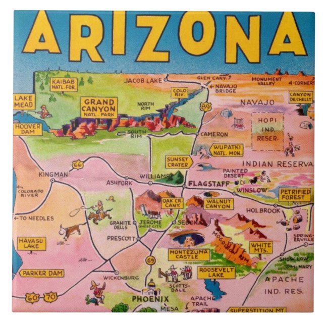 Arizona Kart Keramisk Kakel (Framsidan)