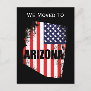 Arizona Karta Amerikansk Flagga Frihet Flyttar Meddelande Vykort