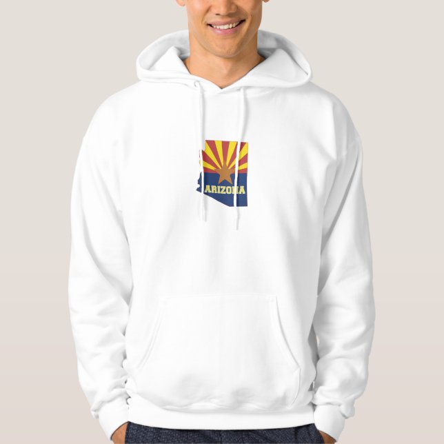 Arizona Karta Shaped Arizonan Statlig flagga Gult  Sweatshirt (Framsida)