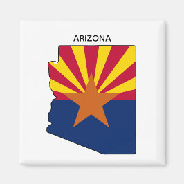 Arizona Karta Statlig flagga Magnet