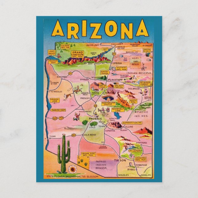 Arizona Karta Vykort (Framsida)