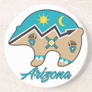 Arizona Klan Native American Bear Underlägg Sandsten