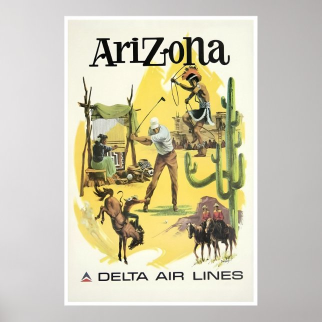 Arizona konsttryck Delta reseinlägg Poster (Framsidan)