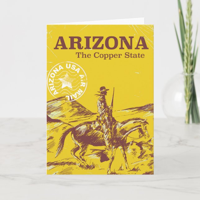 Arizona, kopparstaten vintage resor poster helgkort (Framsida)