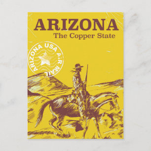 Arizona, kopparstaten vintage resor poster vykort
