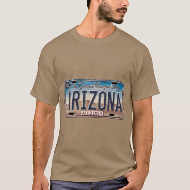 Arizona License Plate 2 T Shirt (Framsida)