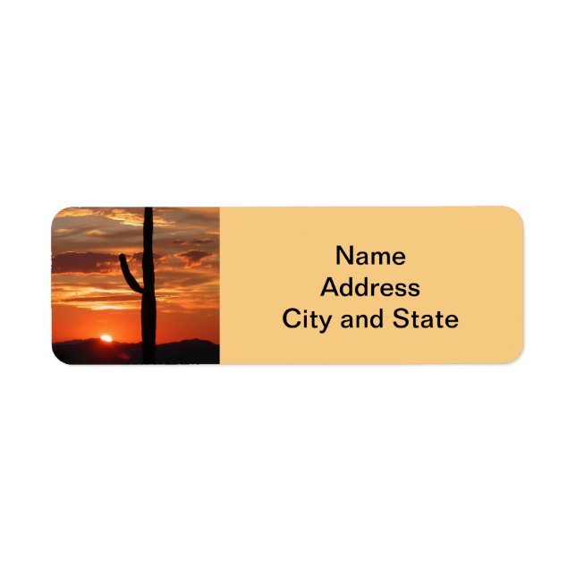 Arizona liggande solnedgång returadress etikett (Framsidan)