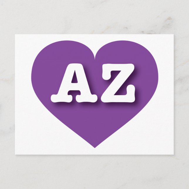 Arizona Lila Heart - I kärlek AZ Vykort (Framsida)