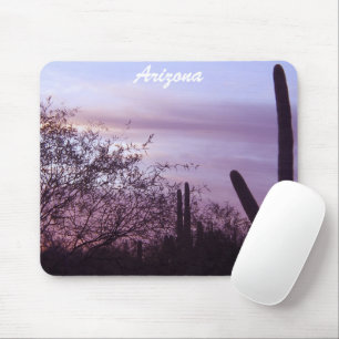 Arizona Lila Sunset & Saguaros Mousepad Musmatta