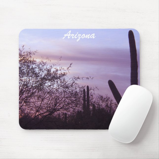 Arizona Lila Sunset & Saguaros Mousepad Musmatta (Med mus)