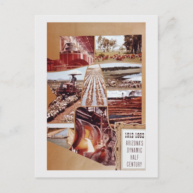 Arizona Mid Century Agriculture Desert Ligcape Helg Vykort (Framsida)