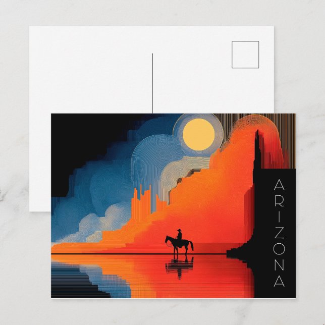 Arizona, minimalistisk stil vykort (Fram/baksida)