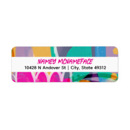 Arizona Monsoon-Inspired Abstrakt Returadress Etikett