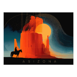 Arizona, Monument Valley, minimalistisk Stil Fototryck