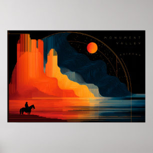 Arizona, Monument Valley, minimalistisk stil Poster