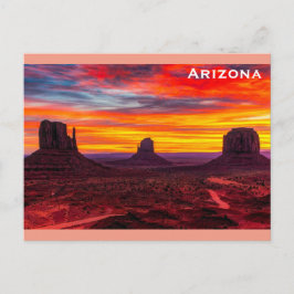 Arizona Monument Valley Sunset Photo Vykort