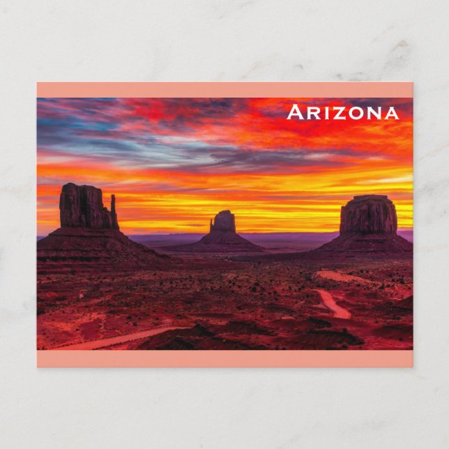 Arizona Monument Valley Sunset Photo Vykort (Framsida)