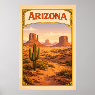 Arizona Monument Valley Vintage Poster