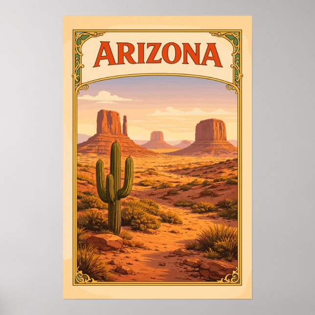 Arizona Monument Valley Vintage Poster (Framsidan)