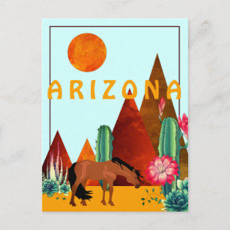 Arizona ~ Mountain, Cacti och Horse Desert Vykort