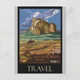 Arizona Mountains Vintage Retro Travel Poster Vykort