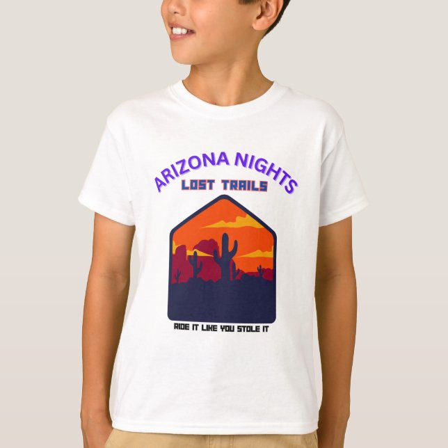 ARIZONA NIGHTS BORTTAPPAD TRAILS Typography Design T Shirt (Framsida)