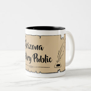 Arizona Notary Public Rulla Feather Quill Två-Tonad Mugg