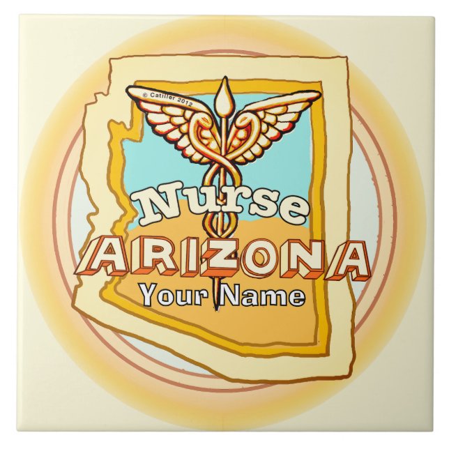 Arizona Nurse Caduceus Tile Kakelplatta (Framsidan)