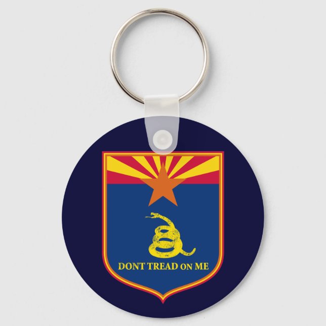 Arizona och Gadsden Flagga Shield Nyckelring (Framsida)