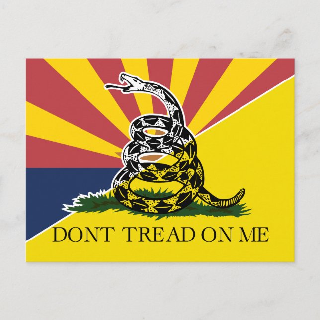 Arizona och Gadsden Flagga Vykort (Framsida)
