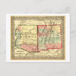 Arizona och New MexicoPanoramic Karta Vykort