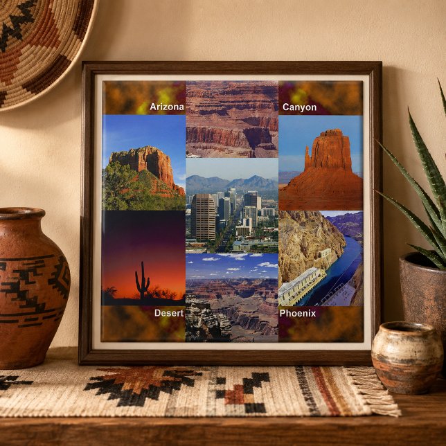 Arizona öken collage kakelplatta (Arizona Desert Collage Tilw)
