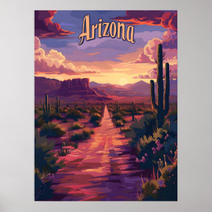 Arizona-öken på natten poster
