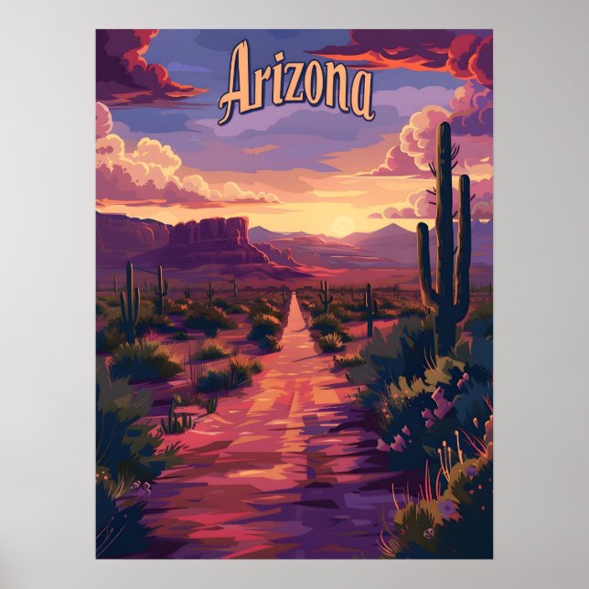 Arizona-öken på natten poster (Framsidan)