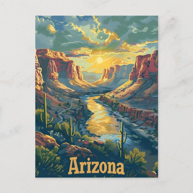 Arizona ökenklippor vykort (Framsida)