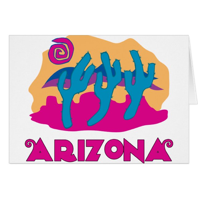 Arizona ökenrosor hälsningskort (Framsidan Horizontal)