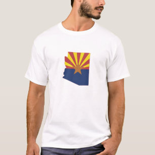 Arizona Outline Karta Shaped Arizonan Statlig flag T-shirt