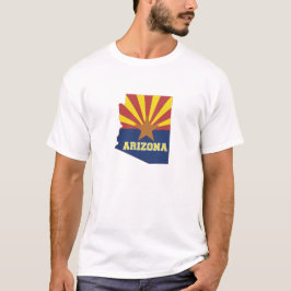 Arizona Outline Karta Shaped Arizonan Statlig flag Tee
