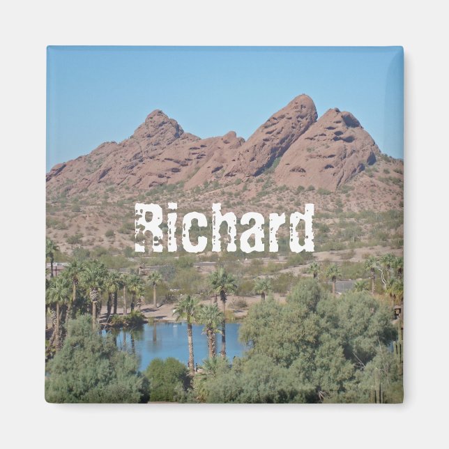 Arizona Papago Park Ligcape Add Namn Southwest Magnet (Framsidan)