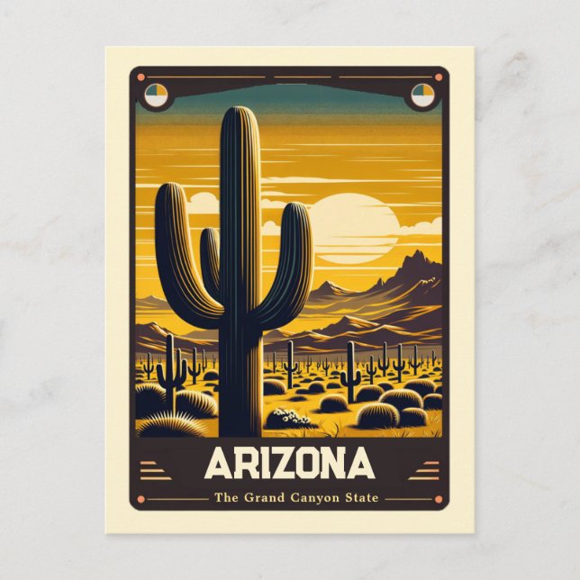 Arizona | Patriotisk Vintage Vykort (Framsida)