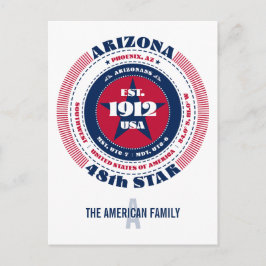 Arizona, Phoenix, AZ, Patriotic, Monogram Vykort