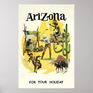 Arizona Phoenix Grand Canyon USA Vintage Resa Poster