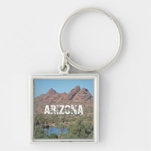 Arizona Phoenix Ligcape Äventyr Southwest Fyrkantig Silverfärgad Nyckelring