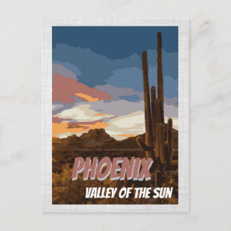 Arizona Phoenix Valley of the Sol Cactus Postcard Vykort