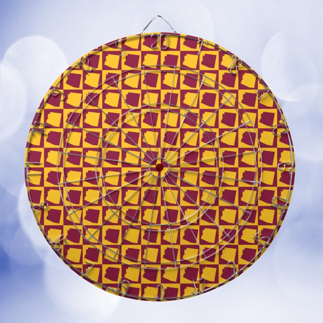 Arizona Pop Art Geometric Maroon Gold Pattern  Darttavla (A dartboard with a maroon and gold pattern of the US state of Arizona!)
