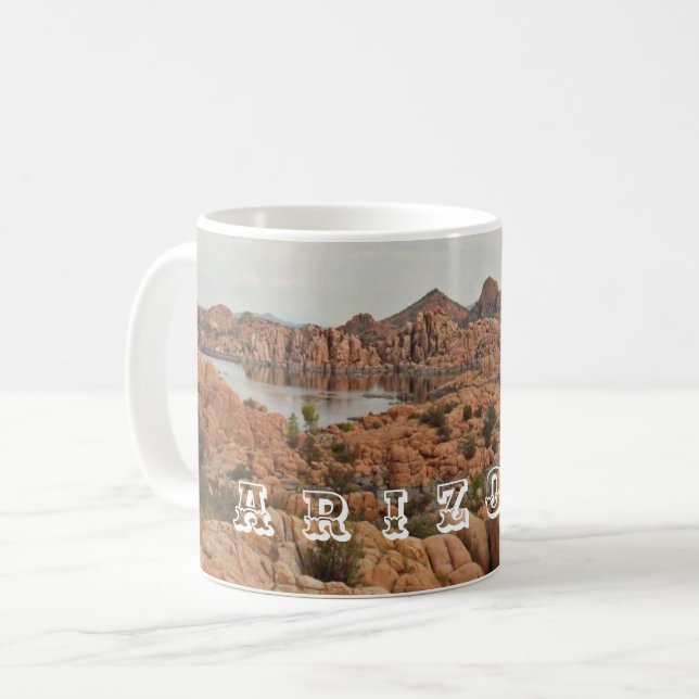 Arizona Prescott Sjö Photo Red Sten liggande Kaffemugg (Framsida vänster)