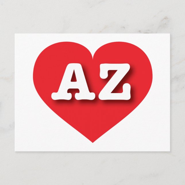Arizona Red Heart - I kärlek AZ Vykort (Framsida)